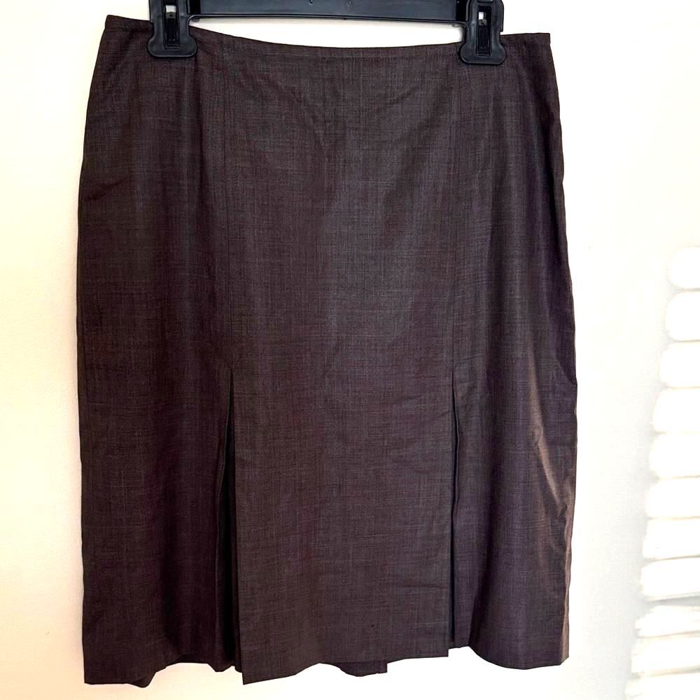 Jones New York Women's Skirt Size 6 Stretch Pleated Brown A line